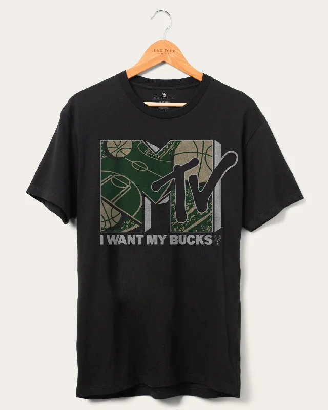 Men's printed Hawaiian t - shirts for tropical vacationsBucks x MTV I Want My Fan Tee Men's printed Hawaiian t - shirts for tropical vacationsBucks x MTV I Want My Fan Tee