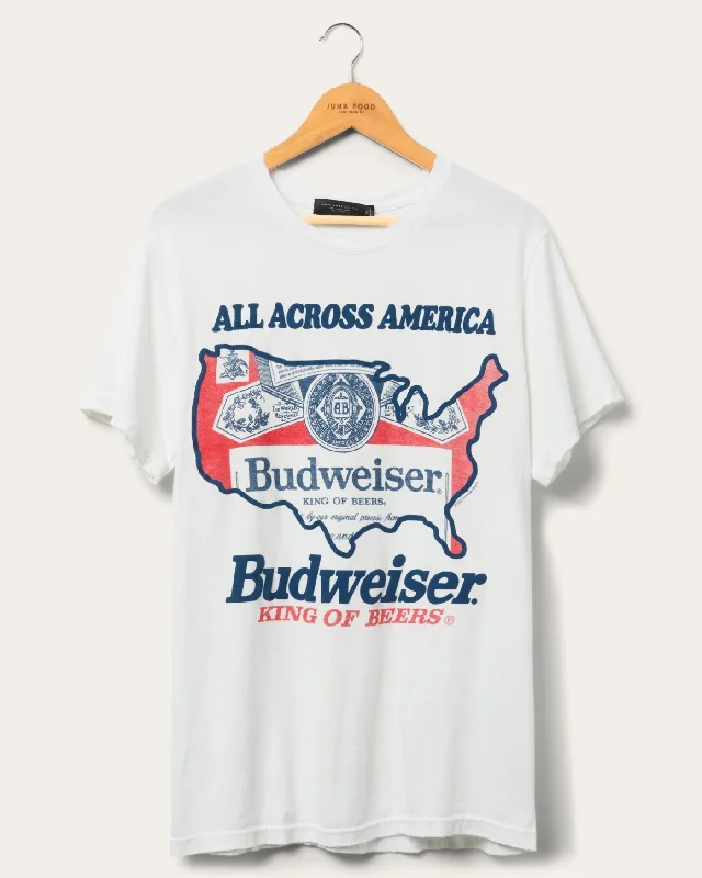 Men's antimicrobial t - shirts for odor - free freshness during travelBudweiser Flag Logo Vintage Tee Men's antimicrobial t - shirts for odor - free freshness during travelBudweiser Flag Logo Vintage Tee