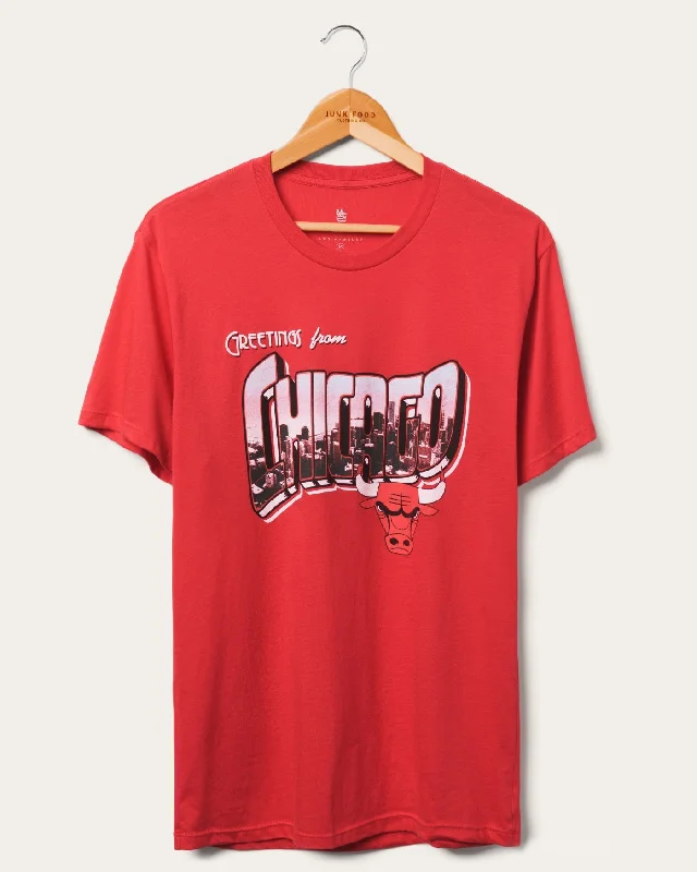 Men's distressed denim - look t - shirts with a rugged appealBulls NBA Postcard Tee