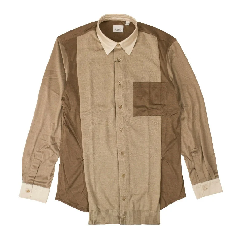 Men's polo t - shirts with a contrast collar for a preppy lookBurberry Multicolor Collar Shirt - Tan/Brown Men's polo t - shirts with a contrast collar for a preppy lookBurberry Multicolor Collar Shirt - Tan/Brown