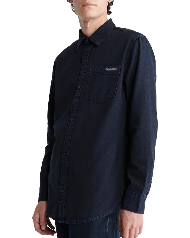Men's button - front t - shirts with a unique artistic printCalvin Klein Shirt