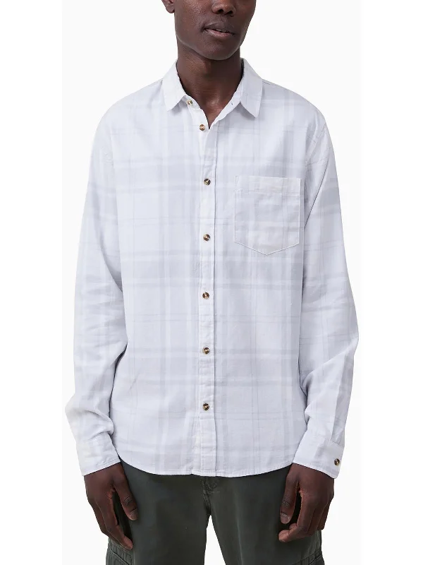 Men's v - neck muscle t - shirts for a body - building aestheticCamden Mens Plaid Collared Button-Down Shirt