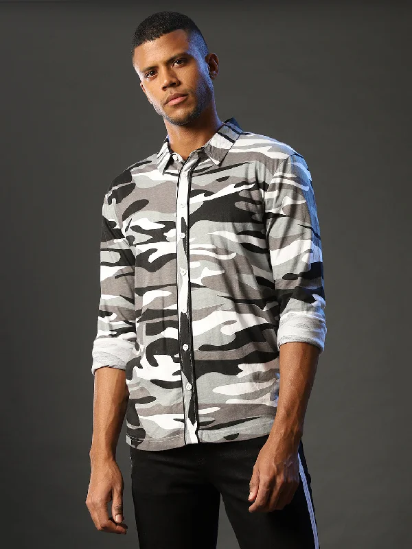 Men's polo t - shirts with a contrast collar for a preppy lookCampus Sutra Men Camouflage Full Sleeve Casual Shirts Men's polo t - shirts with a contrast collar for a preppy lookCampus Sutra Men Camouflage Full Sleeve Casual Shirts