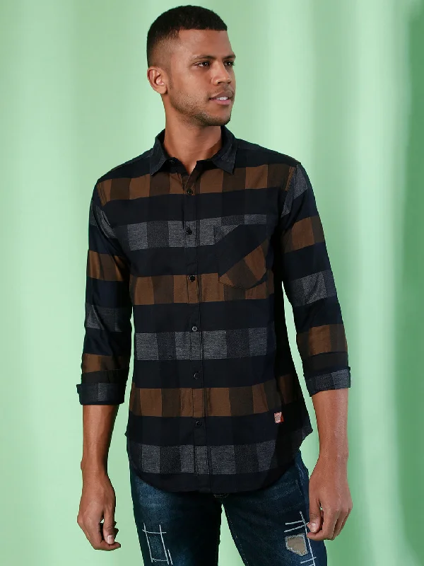 Men's lightweight performance t - shirts for running marathonsCampus Sutra Men Full Sleeve Checkered Casual Shirt Men's lightweight performance t - shirts for running marathonsCampus Sutra Men Full Sleeve Checkered Casual Shirt