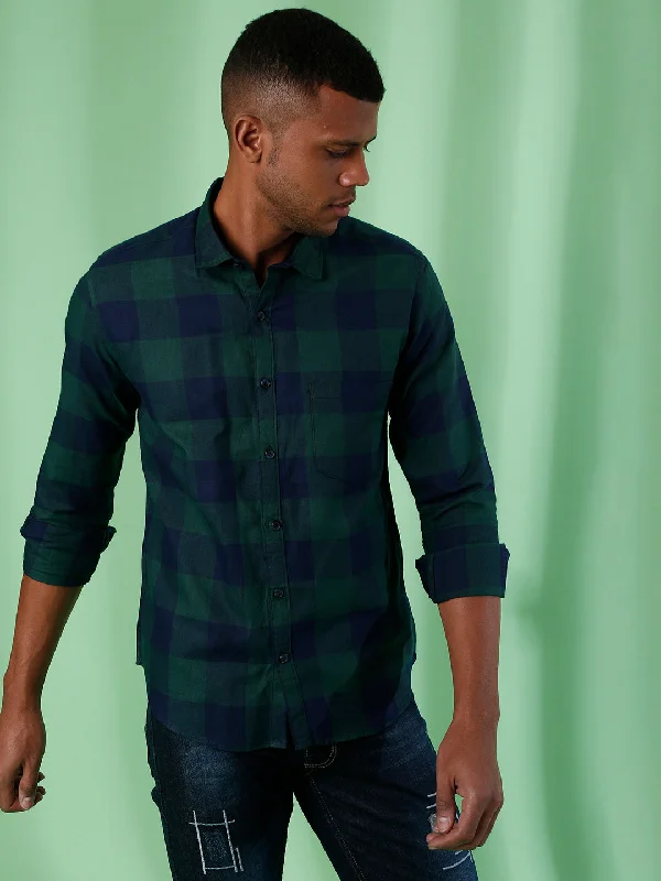 Men's eco - friendly recycled t - shirts for sustainable fashion choicesCampus Sutra Men Full Sleeve Checkered Casual Shirt Men's eco - friendly recycled t - shirts for sustainable fashion choicesCampus Sutra Men Full Sleeve Checkered Casual Shirt
