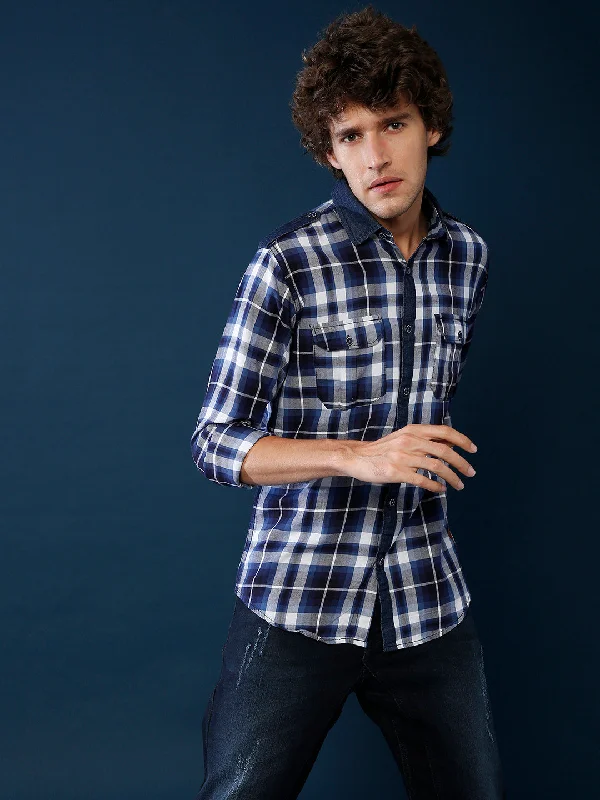 Men's organic cotton crew - neck t - shirts for everyday comfortCampus Sutra Men Full Sleeve Checkered Casual Shirt Men's organic cotton crew - neck t - shirts for everyday comfortCampus Sutra Men Full Sleeve Checkered Casual Shirt