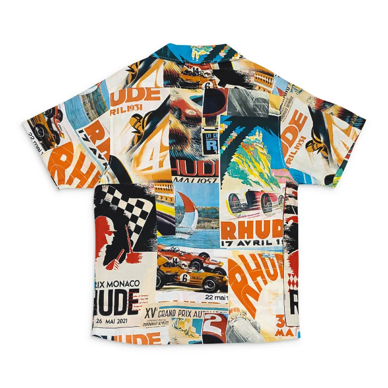 Men's tie - dye t - shirts with a bohemian styleCAR RACING WORLD CHAMPIONSHIP MULTI BUTTON DOWN T-SHIRT Men's tie - dye t - shirts with a bohemian styleCAR RACING WORLD CHAMPIONSHIP MULTI BUTTON DOWN T-SHIRT