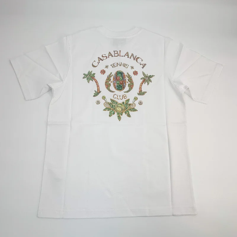 Men's eco - friendly recycled t - shirts for sustainable fashion choicesCasablanca Joyaux D'Afrique Tennis club Printed T shirt Men's eco - friendly recycled t - shirts for sustainable fashion choicesCasablanca Joyaux D'Afrique Tennis club Printed T shirt