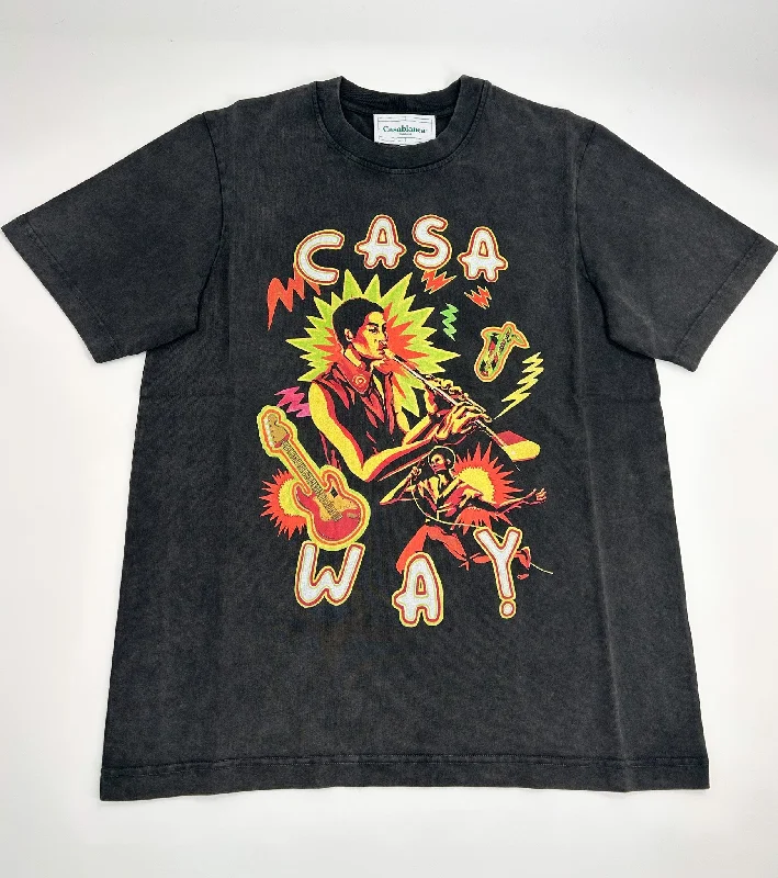 Men's plus - size pocket t - shirts with a classic lookCasablanca Music for the People Screen Printed T-Shirt Men's plus - size pocket t - shirts with a classic lookCasablanca Music for the People Screen Printed T-Shirt