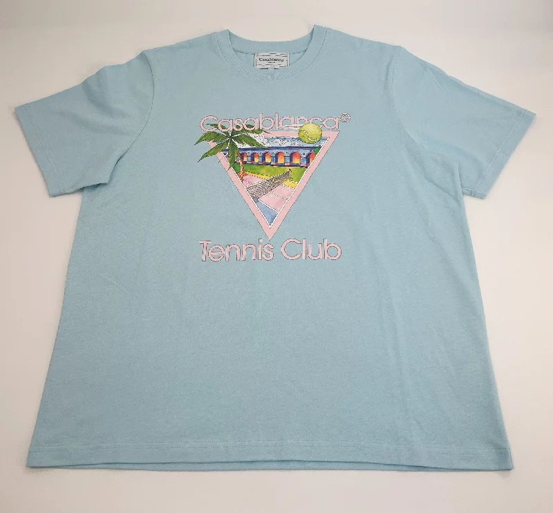 Men's short - sleeve linen t - shirts for summer beach outingsCasablanca Tennis Club Icon Screen Printed T-Shirt Men's short - sleeve linen t - shirts for summer beach outingsCasablanca Tennis Club Icon Screen Printed T-Shirt