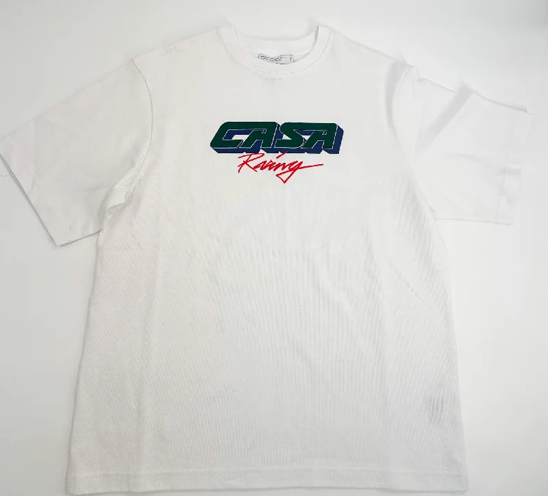 Men's lightweight performance t - shirts for running marathonsCasablanca White Casa Racing 3D Printed T-Shirt Men's lightweight performance t - shirts for running marathonsCasablanca White Casa Racing 3D Printed T-Shirt