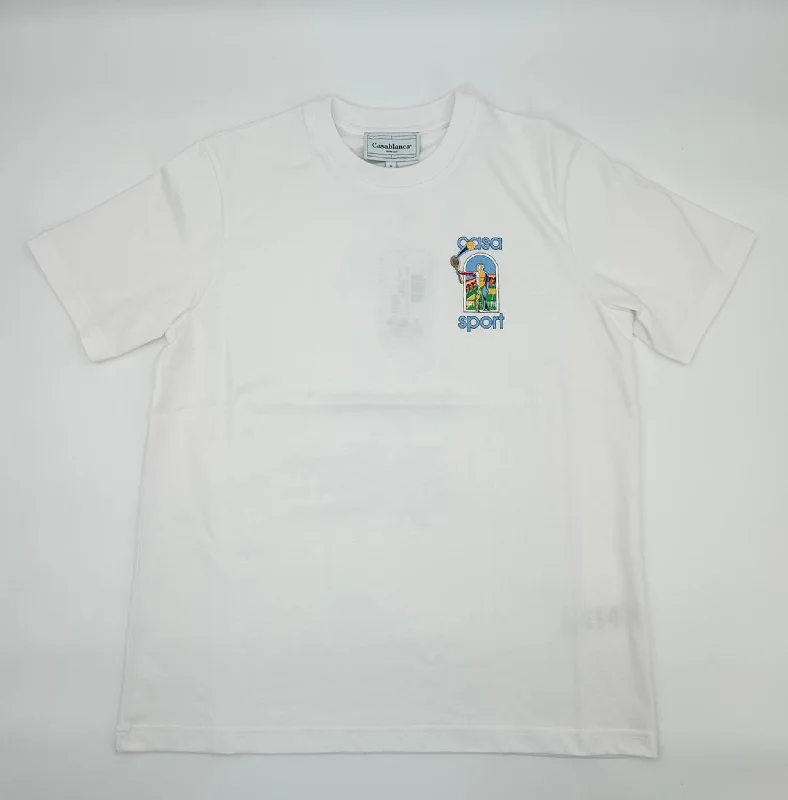Men's smart - casual checkered t - shirts for semi - formal occasionsCasablanca White Le Jeu Colore T-Shirt Men's smart - casual checkered t - shirts for semi - formal occasionsCasablanca White Le Jeu Colore T-Shirt