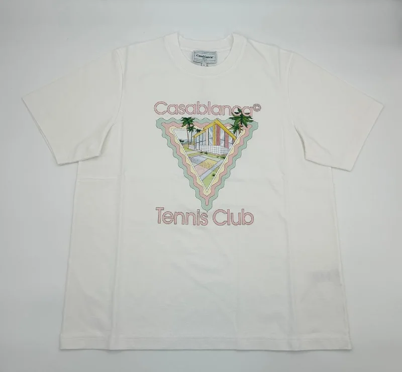 Men's eco - friendly recycled t - shirts for sustainable fashion choicesCasablanca White Maison De Reve Printed T-Shirt Men's eco - friendly recycled t - shirts for sustainable fashion choicesCasablanca White Maison De Reve Printed T-Shirt