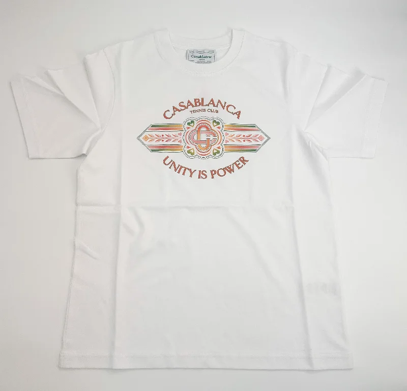 Men's tie - dye t - shirts with a bohemian styleCasablanca White Unity is Power T-Shirt Men's tie - dye t - shirts with a bohemian styleCasablanca White Unity is Power T-Shirt