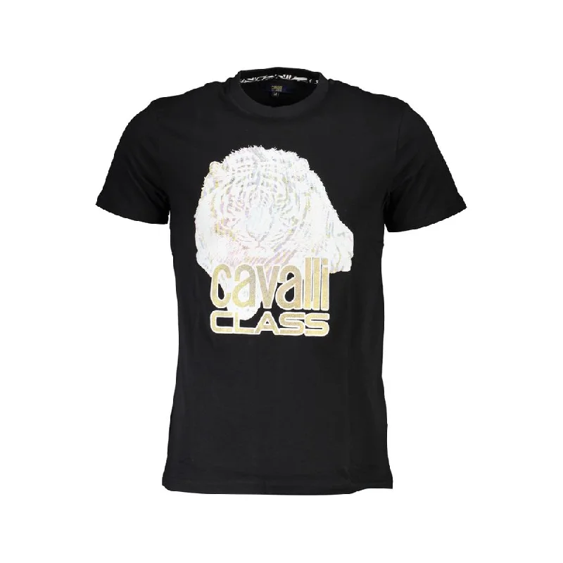 Men's button - front t - shirts with a unique artistic printCavalli Class Cotton Men's T-Shirt Men's button - front t - shirts with a unique artistic printCavalli Class Cotton Men's T-Shirt