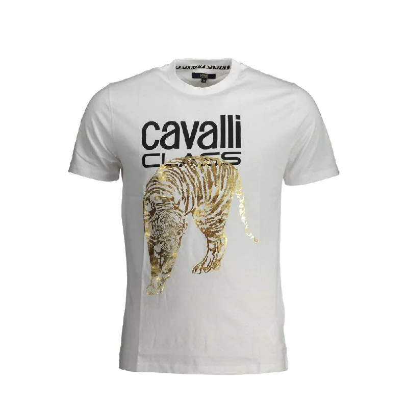Men's smart - casual checkered t - shirts for semi - formal occasionsCavalli Class Cotton Men's T-Shirt Men's smart - casual checkered t - shirts for semi - formal occasionsCavalli Class Cotton Men's T-Shirt