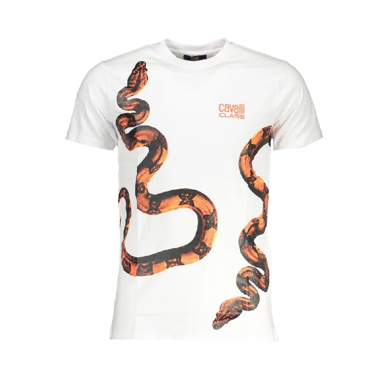 Men's tie - dye t - shirts with a bohemian styleCavalli Class  Cotton Men's T-Shirt