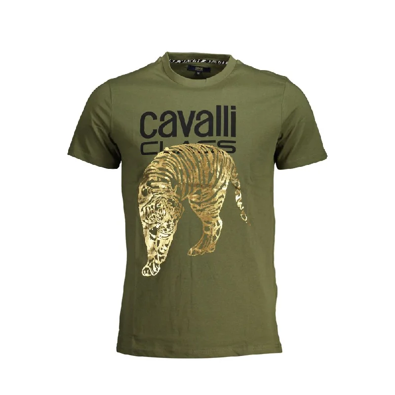 Men's short - sleeve linen t - shirts for summer beach outingsCavalli Class Cotton Men's T-Shirt Men's short - sleeve linen t - shirts for summer beach outingsCavalli Class Cotton Men's T-Shirt