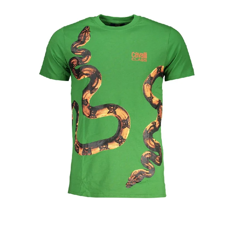 Men's thermal t - shirts with a high - neck design for cold weatherCavalli Class Cotton Men's T-Shirt Men's thermal t - shirts with a high - neck design for cold weatherCavalli Class Cotton Men's T-Shirt