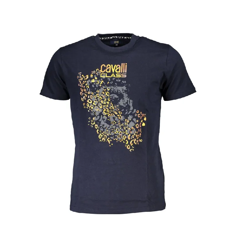 Men's mock - neck t - shirts with a modern and sleek styleCavalli Class Cotton Men's T-Shirt Men's mock - neck t - shirts with a modern and sleek styleCavalli Class Cotton Men's T-Shirt