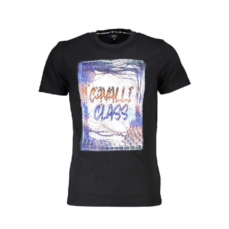 Men's mock - neck t - shirts with a modern and sleek styleCavalli Class Cotton Men's T-Shirt Men's mock - neck t - shirts with a modern and sleek styleCavalli Class Cotton Men's T-Shirt