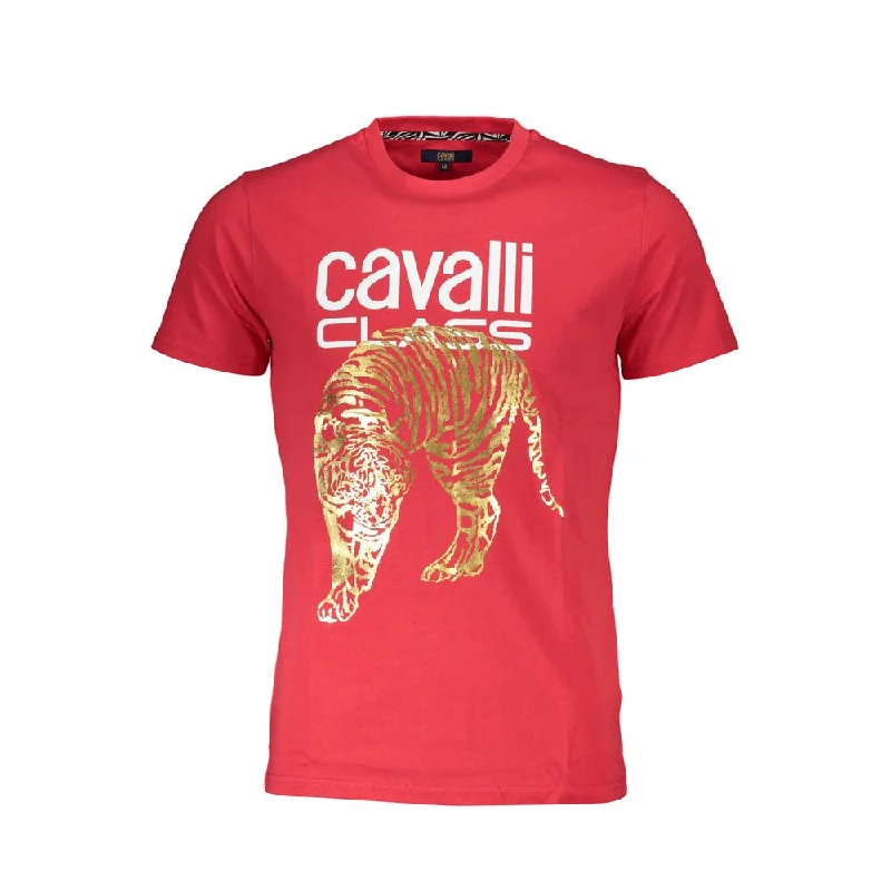Men's button - front t - shirts with a unique artistic printCavalli Class Cotton Men's T-Shirt Men's button - front t - shirts with a unique artistic printCavalli Class Cotton Men's T-Shirt