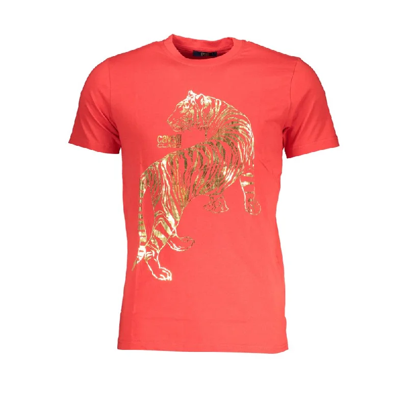 Men's button - front t - shirts with a unique artistic printCavalli Class Cotton Men's T-Shirt Men's button - front t - shirts with a unique artistic printCavalli Class Cotton Men's T-Shirt