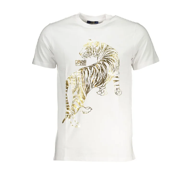 Men's ribbed t - shirts with a textured finish for added styleCavalli Class Cotton Men's T-Shirt Men's ribbed t - shirts with a textured finish for added styleCavalli Class Cotton Men's T-Shirt