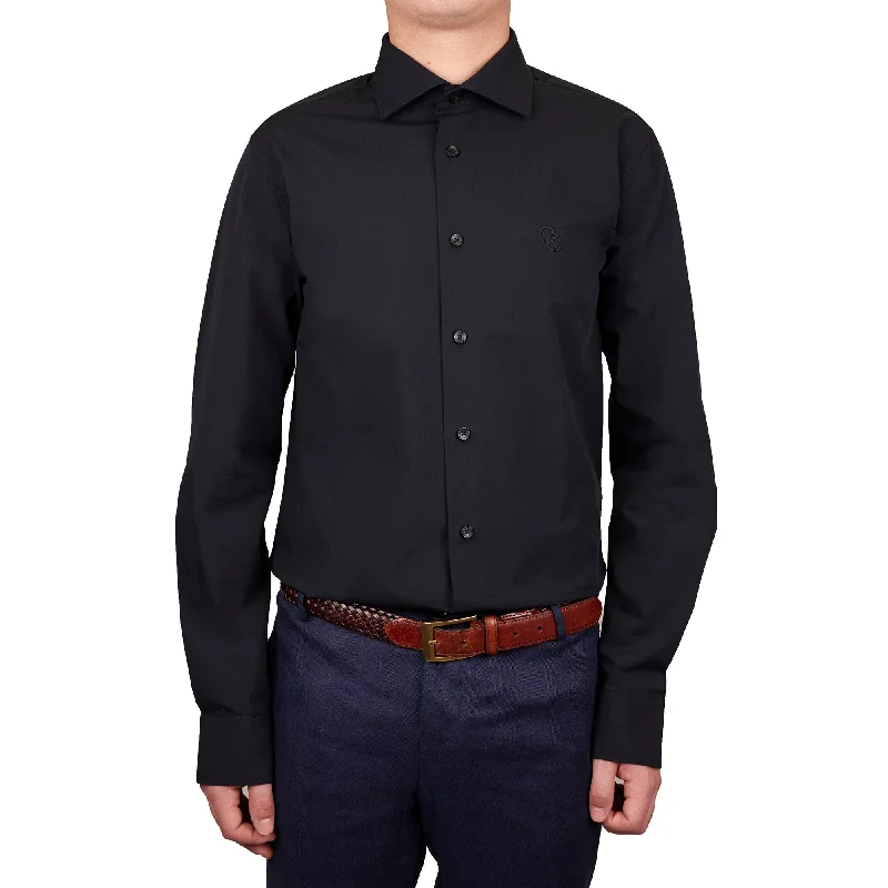Men's v - neck muscle t - shirts for a body - building aestheticCavalli Class Mens Black Dress Shirt W Logo Men's v - neck muscle t - shirts for a body - building aestheticCavalli Class Mens Black Dress Shirt W Logo