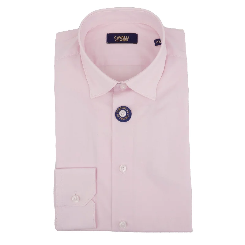 Men's ribbed t - shirts with a textured finish for added styleCavalli Class Mens Pink Dress Shirts Long Sleeve With Emb Men's ribbed t - shirts with a textured finish for added styleCavalli Class Mens Pink Dress Shirts Long Sleeve With Emb