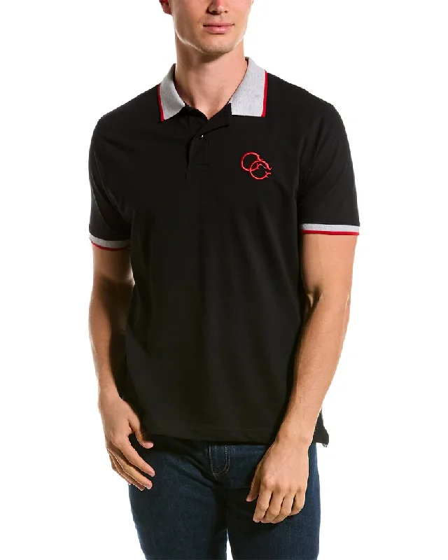 Men's button - front t - shirts with a unique artistic printCavalli Class Tipped Polo Shirt Men's button - front t - shirts with a unique artistic printCavalli Class Tipped Polo Shirt