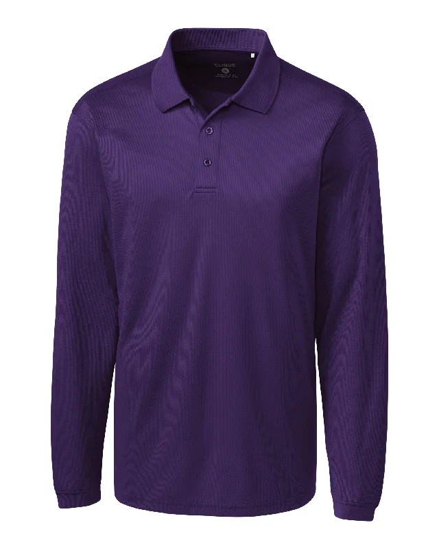Men's polo t - shirts with a contrast collar for a preppy lookClique Men's L/S Ice Pique Polo Shirt Men's polo t - shirts with a contrast collar for a preppy lookClique Men's L/S Ice Pique Polo Shirt