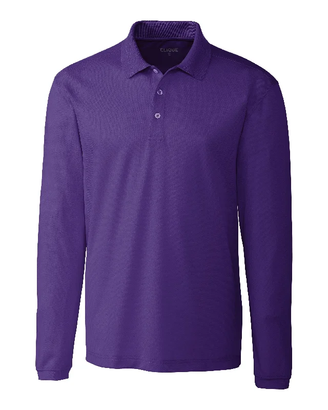 Men's smart - casual checkered t - shirts for semi - formal occasionsClique Spin Eco Performance Pique Long Sleeve Mens Polo Men's smart - casual checkered t - shirts for semi - formal occasionsClique Spin Eco Performance Pique Long Sleeve Mens Polo
