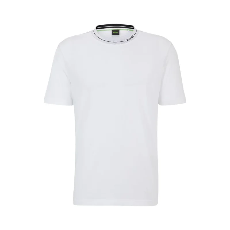 Men's antimicrobial t - shirts for odor - free freshness during travelCotton-jersey regular-fit T-shirt with branded collar Men's antimicrobial t - shirts for odor - free freshness during travelCotton-jersey regular-fit T-shirt with branded collar