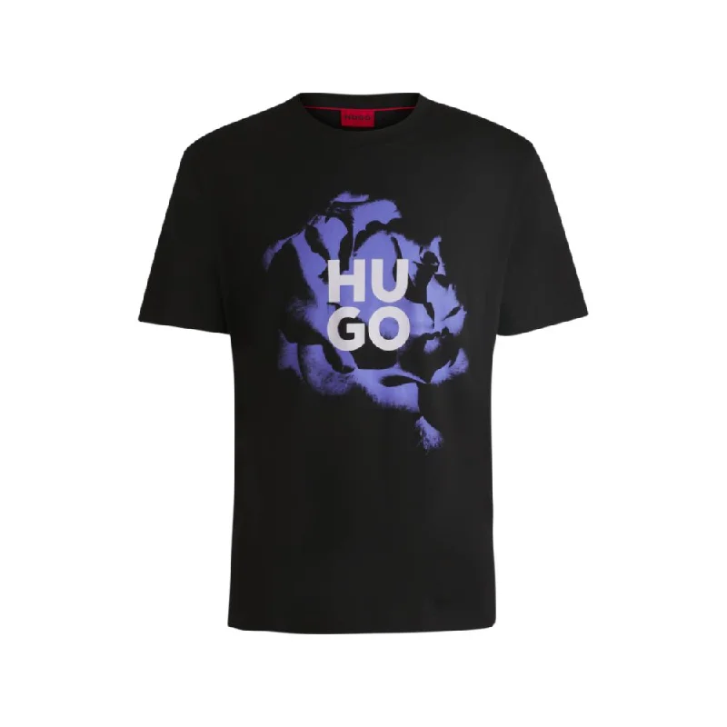 Men's long - sleeve henley t - shirts with button - down placketsCotton-jersey T-shirt with artwork and logo Men's long - sleeve henley t - shirts with button - down placketsCotton-jersey T-shirt with artwork and logo