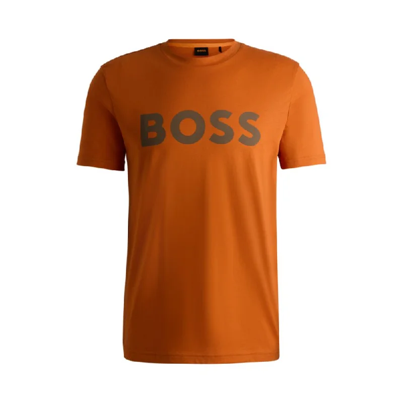 Men's distressed denim - look t - shirts with a rugged appealCotton-jersey T-shirt with rubber-print logo Men's distressed denim - look t - shirts with a rugged appealCotton-jersey T-shirt with rubber-print logo