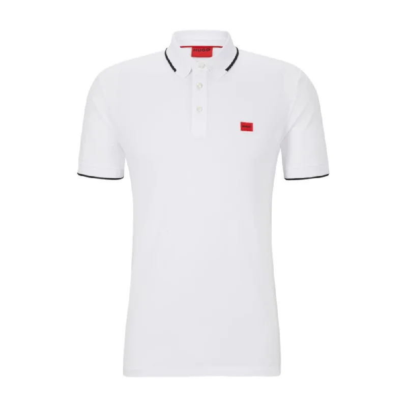 Men's printed Hawaiian t - shirts for tropical vacationsCotton-piqu slim-fit polo shirt with red logo label Men's printed Hawaiian t - shirts for tropical vacationsCotton-piqu slim-fit polo shirt with red logo label