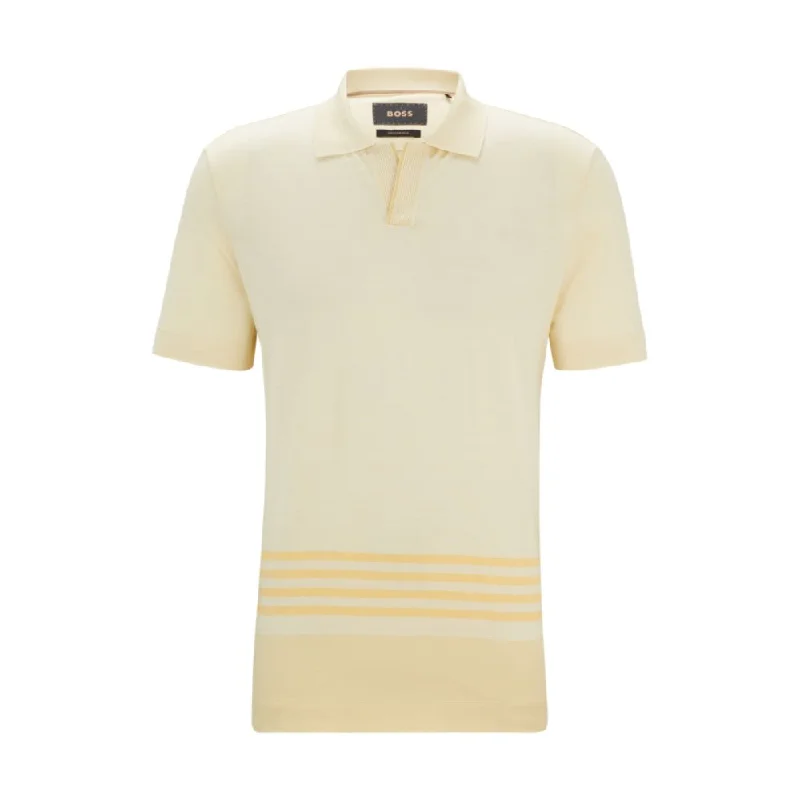 Men's antimicrobial t - shirts for odor - free freshness during travelCotton-silk polo shirt with striped details Men's antimicrobial t - shirts for odor - free freshness during travelCotton-silk polo shirt with striped details
