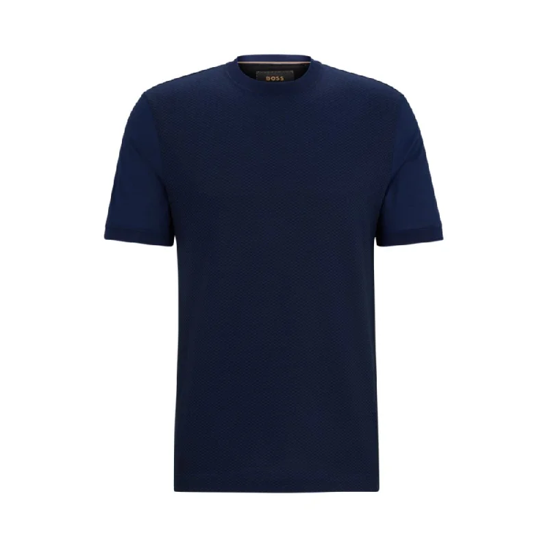 Men's antimicrobial t - shirts for odor - free freshness during travelCotton-silk regular-fit T-shirt with mixed structures Men's antimicrobial t - shirts for odor - free freshness during travelCotton-silk regular-fit T-shirt with mixed structures