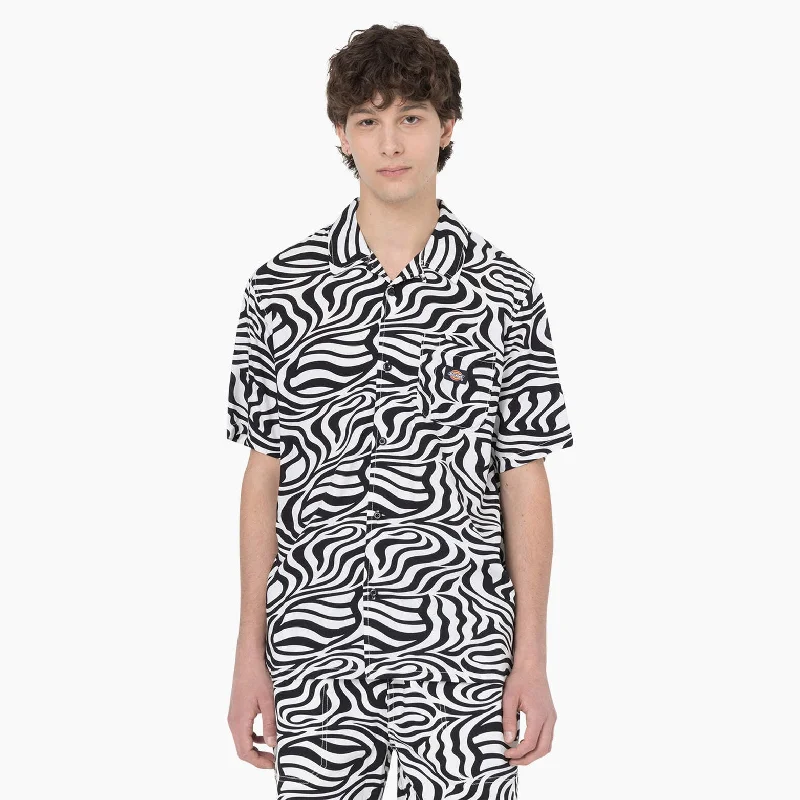 Men's slim - fit graphic t - shirts with vintage rock band printsDickies Zebra Print Button-Up Shirt Men's slim - fit graphic t - shirts with vintage rock band printsDickies Zebra Print Button-Up Shirt