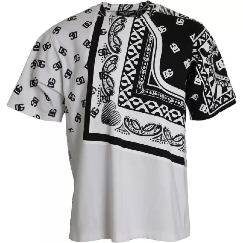 Men's distressed denim - look t - shirts with a rugged appealDolce & Gabbana Bandana Print Cotton Short Sleeves Men's T-shirt (Pre-Owned) Men's distressed denim - look t - shirts with a rugged appealDolce & Gabbana Bandana Print Cotton Short Sleeves Men's T-shirt (Pre-Owned)