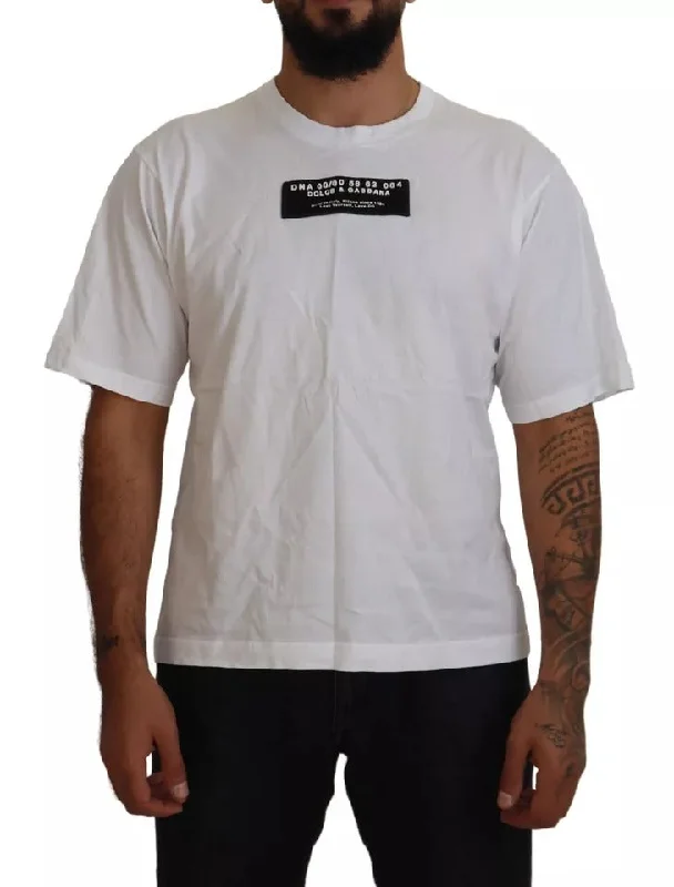 Men's mock - neck t - shirts with a modern and sleek styleDolce & Gabbana Cotton DG Appliqué Men Casual Men's T-shirt (Pre-Owned) Men's mock - neck t - shirts with a modern and sleek styleDolce & Gabbana Cotton DG Appliqué Men Casual Men's T-shirt (Pre-Owned)