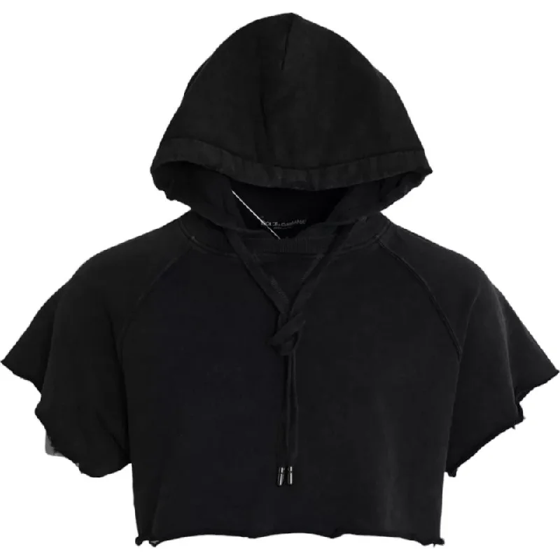 Men's mock - neck t - shirts with a modern and sleek styleDolce & Gabbana Cotton Hooded Short Sleeves Cropped Men's T-shirt Men's mock - neck t - shirts with a modern and sleek styleDolce & Gabbana Cotton Hooded Short Sleeves Cropped Men's T-shirt