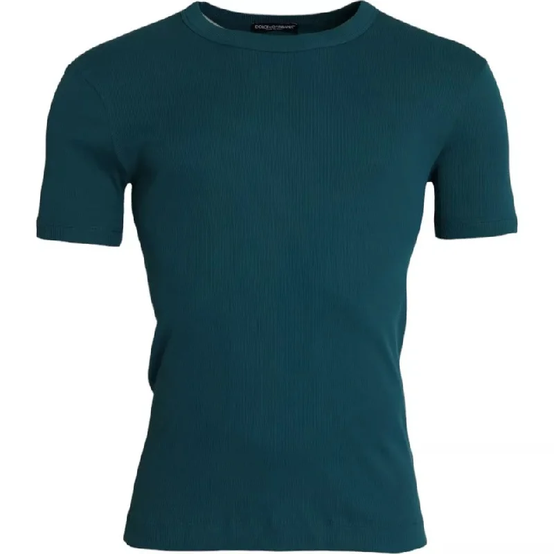 Men's mock - neck t - shirts with a modern and sleek styleDolce & Gabbana Cotton Round Neck Short Sleeves Men's T-shirt Men's mock - neck t - shirts with a modern and sleek styleDolce & Gabbana Cotton Round Neck Short Sleeves Men's T-shirt
