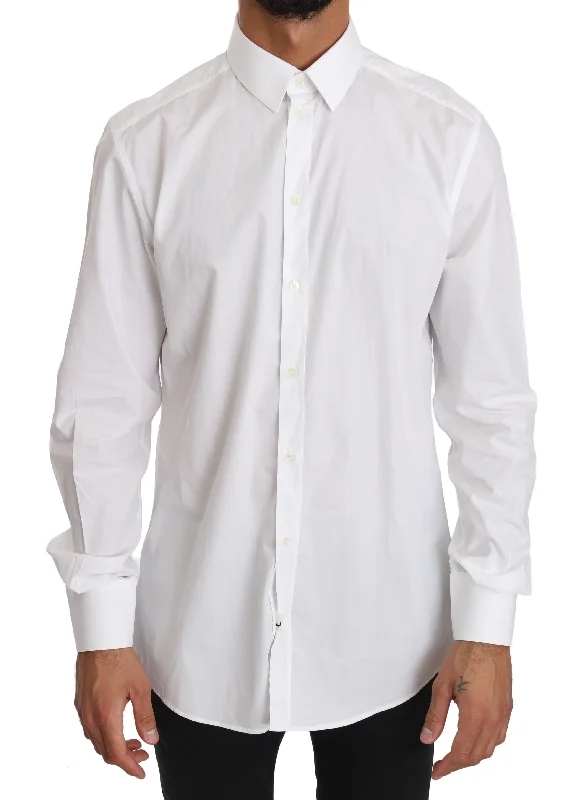 Men's eco - friendly recycled t - shirts for sustainable fashion choicesDolce & Gabbana Elegant Slim Fit Dress Shirt in Pure Men's