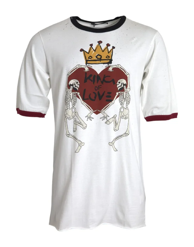 Men's polo t - shirts with a contrast collar for a preppy lookDolce & Gabbana King Of Love Cotton Men Men's T-shirt Men's polo t - shirts with a contrast collar for a preppy lookDolce & Gabbana King Of Love Cotton Men Men's T-shirt