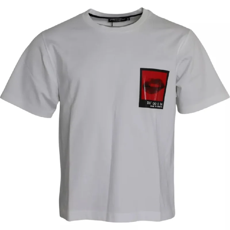 Men's organic cotton crew - neck t - shirts for everyday comfortDolce & Gabbana Lips Print Cotton Men Men's T-shirt Men's organic cotton crew - neck t - shirts for everyday comfortDolce & Gabbana Lips Print Cotton Men Men's T-shirt