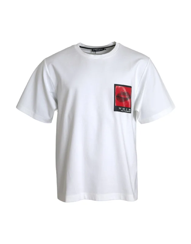 Men's plus - size pocket t - shirts with a classic lookDolce & Gabbana Lips Print Cotton Men Men's T-shirt Men's plus - size pocket t - shirts with a classic lookDolce & Gabbana Lips Print Cotton Men Men's T-shirt