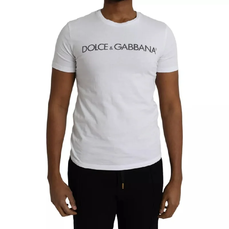 Men's thermal t - shirts with a high - neck design for cold weatherDolce & Gabbana Logo Cotton Crew Neck Short Sleeves Men's T-shirt (Pre-Owned) Men's thermal t - shirts with a high - neck design for cold weatherDolce & Gabbana Logo Cotton Crew Neck Short Sleeves Men's T-shirt (Pre-Owned)