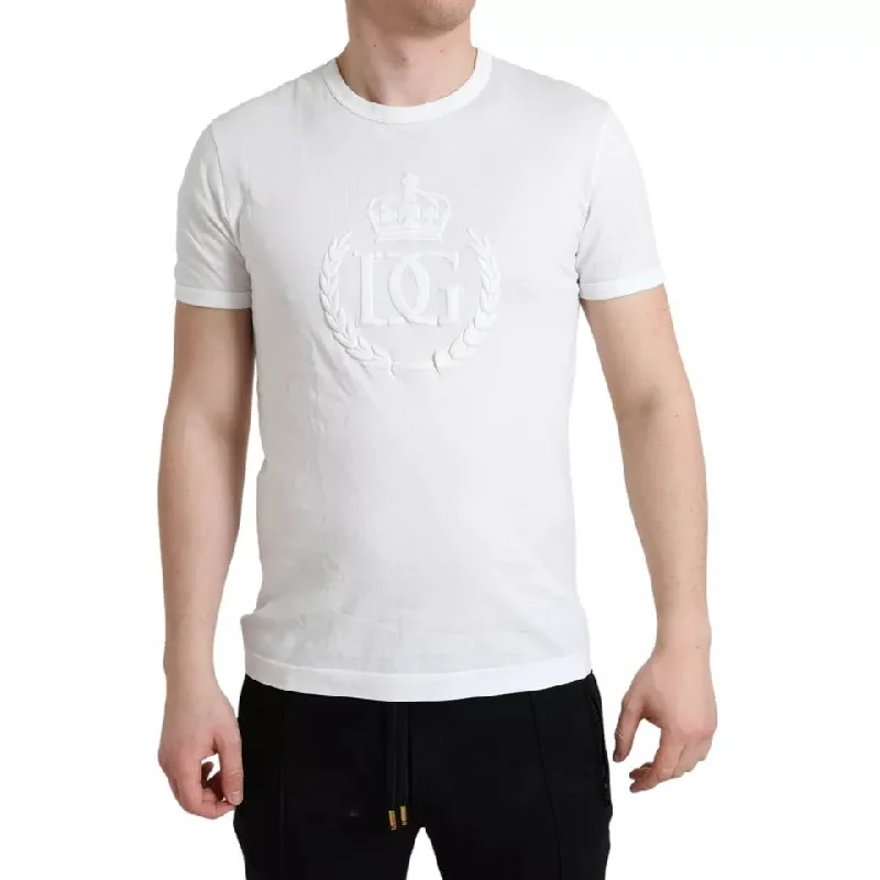 Men's button - front t - shirts with a unique artistic printDolce & Gabbana Logo Embossed Crew Neck Short Sleeves Men's T-shirt (Pre-Owned) Men's button - front t - shirts with a unique artistic printDolce & Gabbana Logo Embossed Crew Neck Short Sleeves Men's T-shirt (Pre-Owned)